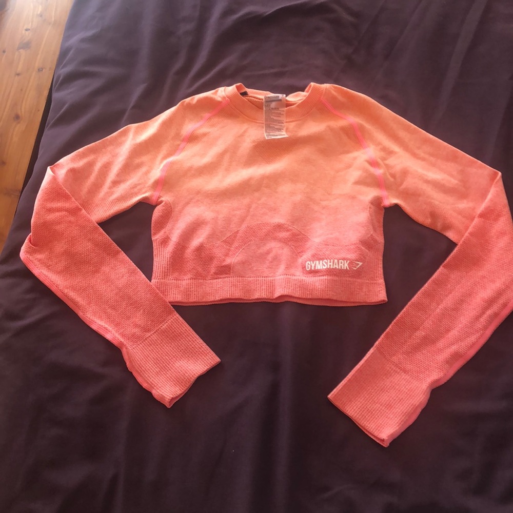 Gymshark pink ombré cropped long sleeve top